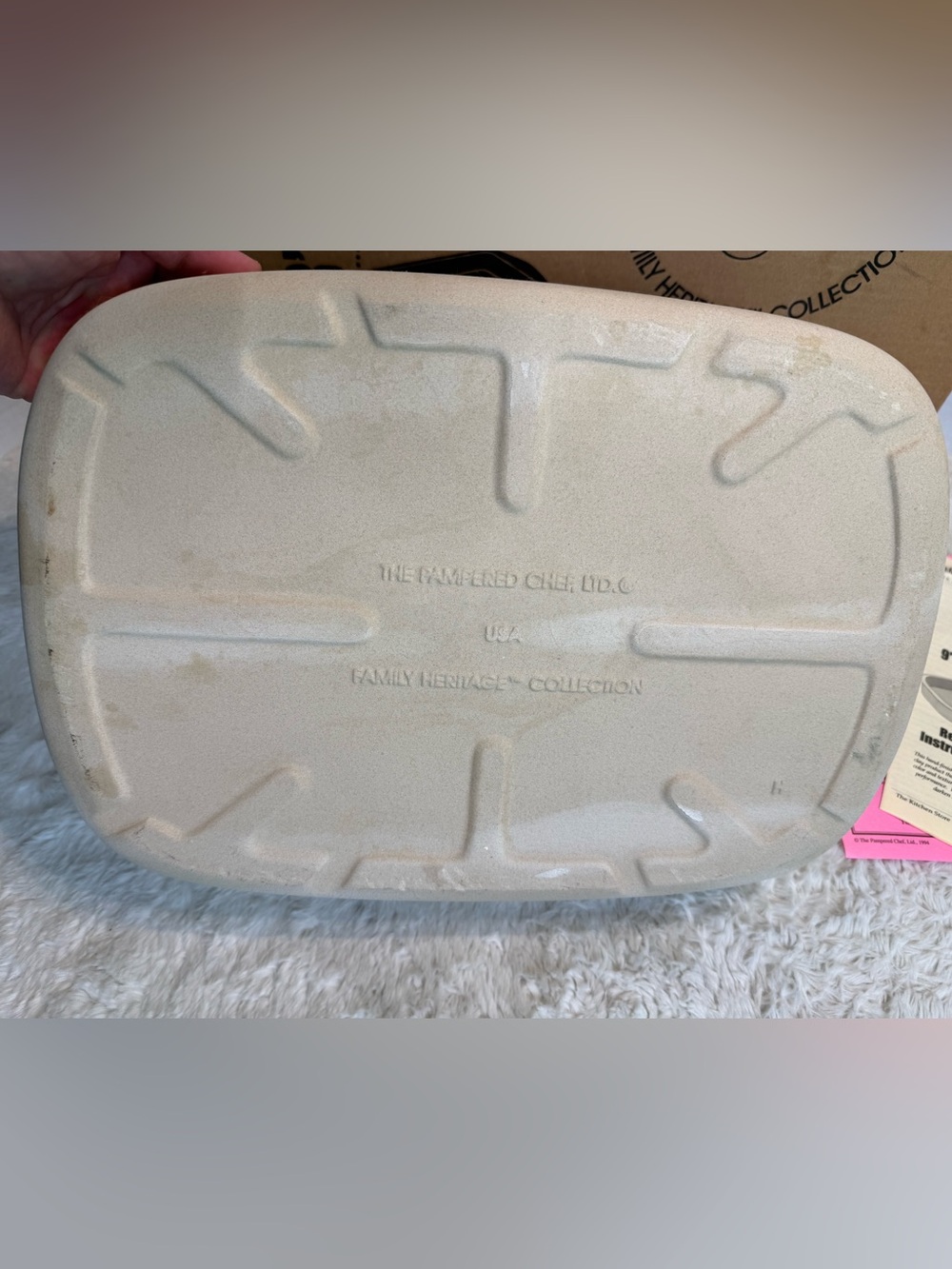 Vintage Pampered Chef Family Heritage Stoneware 9x13 Baker #1430 - Picture 4 of 4